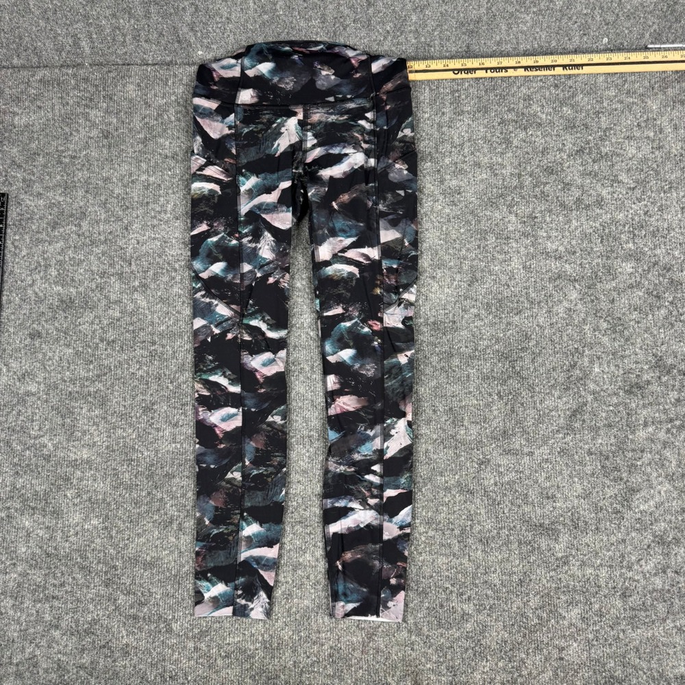 Lululemon Leggings Womens Size 4 Multi Color Abstract Print High Rise Fast Free
